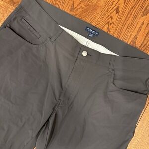 Peter Millar Crown Crafted Bingham Tailored Fit Pants Men's 40x34 Grey Stretch